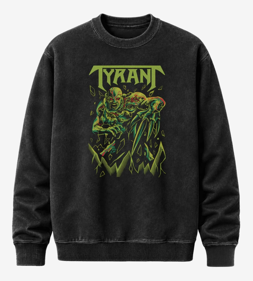 Poleron Polo Acid Wash Negro de Proto Tyrant 