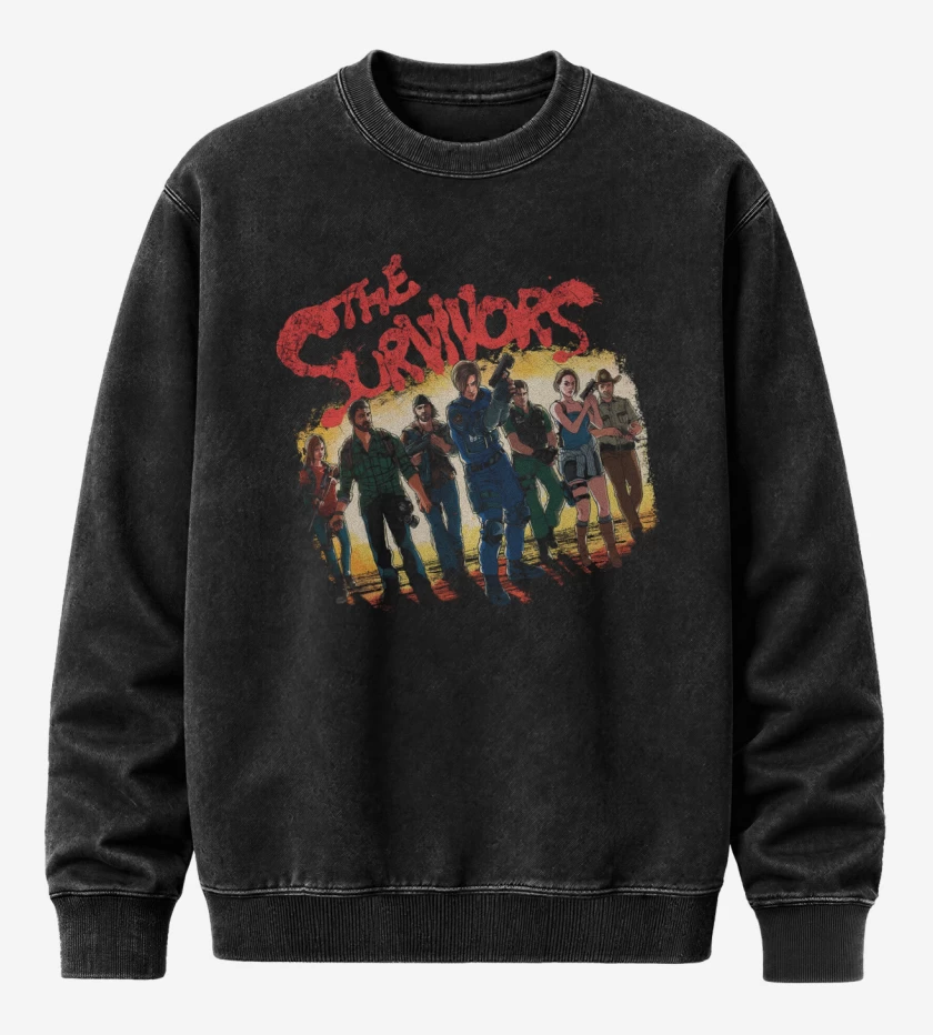 Poleron Polo Acid Wash Negro de The Survivors