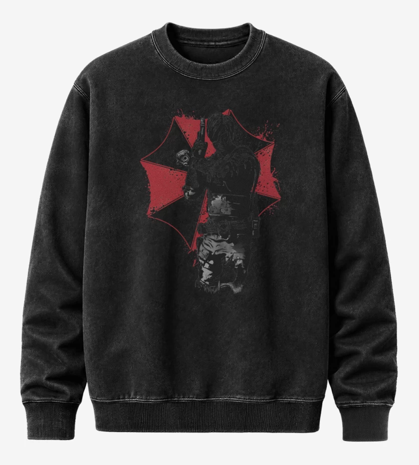 Poleron Polo Acid Wash Negro de Leon Scott Kennedy