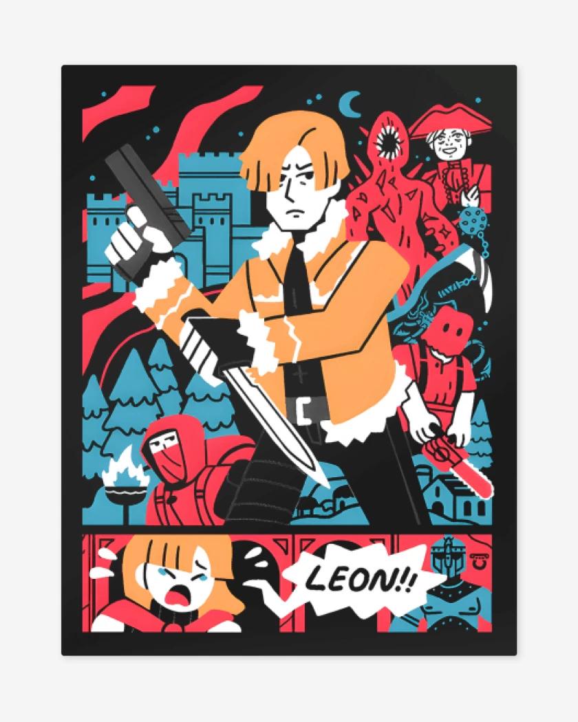 Print metalico Negro de Resident 4