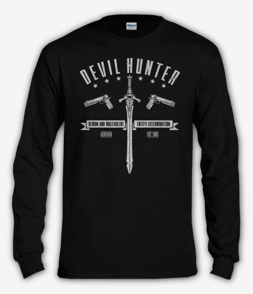 Polera manga larga Negro de Devil Hunter