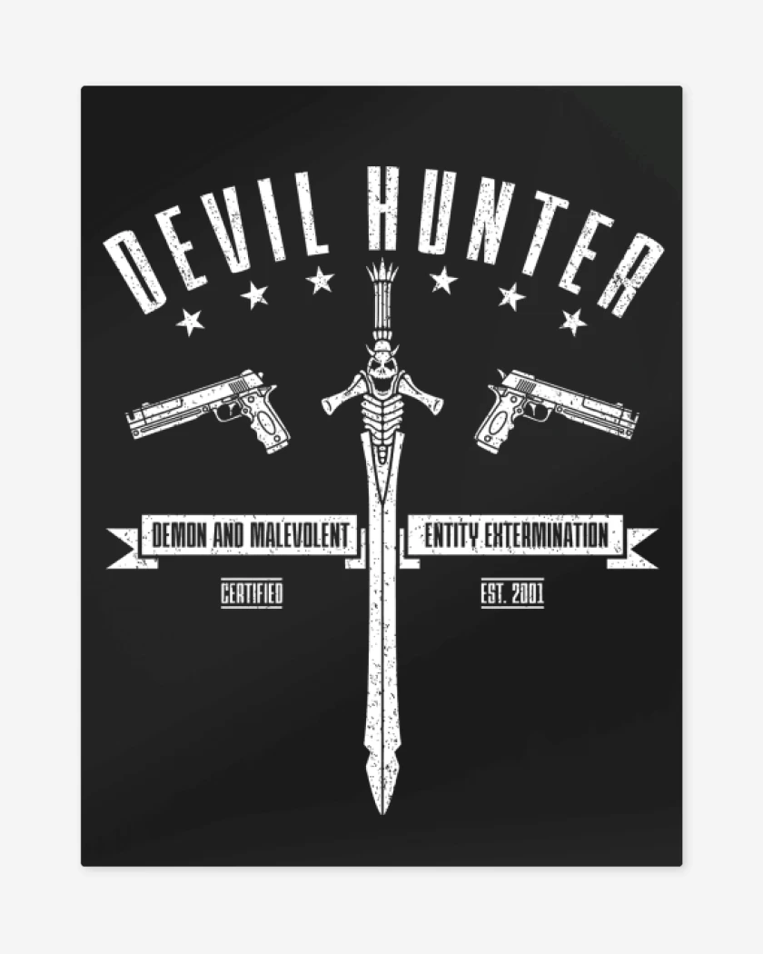 Print metalico Negro de Devil Hunter