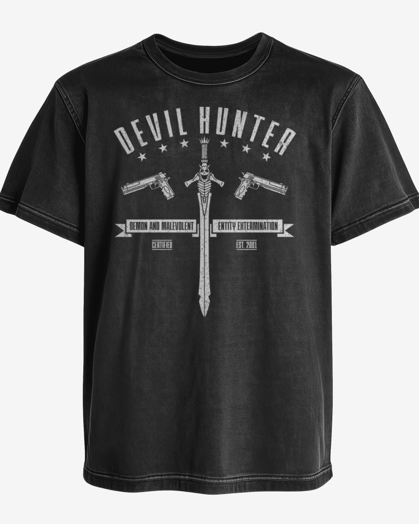 Polera desgastada Devil Hunter