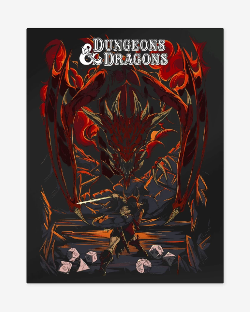 Print metalico Negro de Dungeons & Dragons