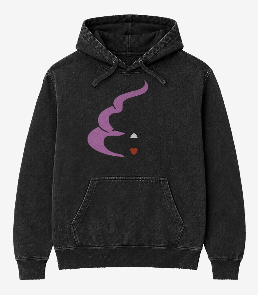 Poleron Canguro Acid Wash Negro de Mojoncito de Arale