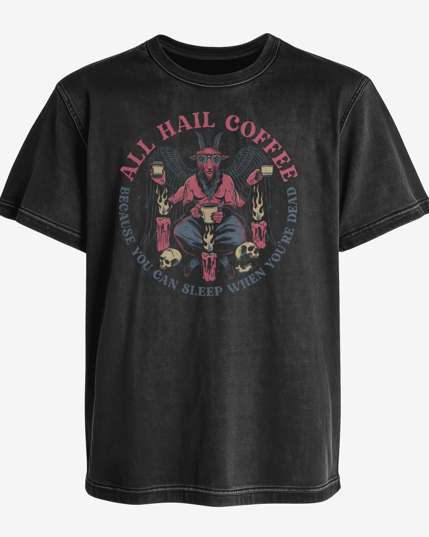 Polera desgastada Negro de All Hail Coffee
