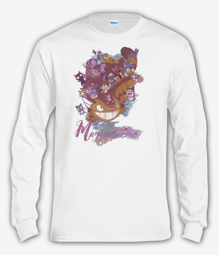 Polera manga larga Blanco de The Magicat Bus