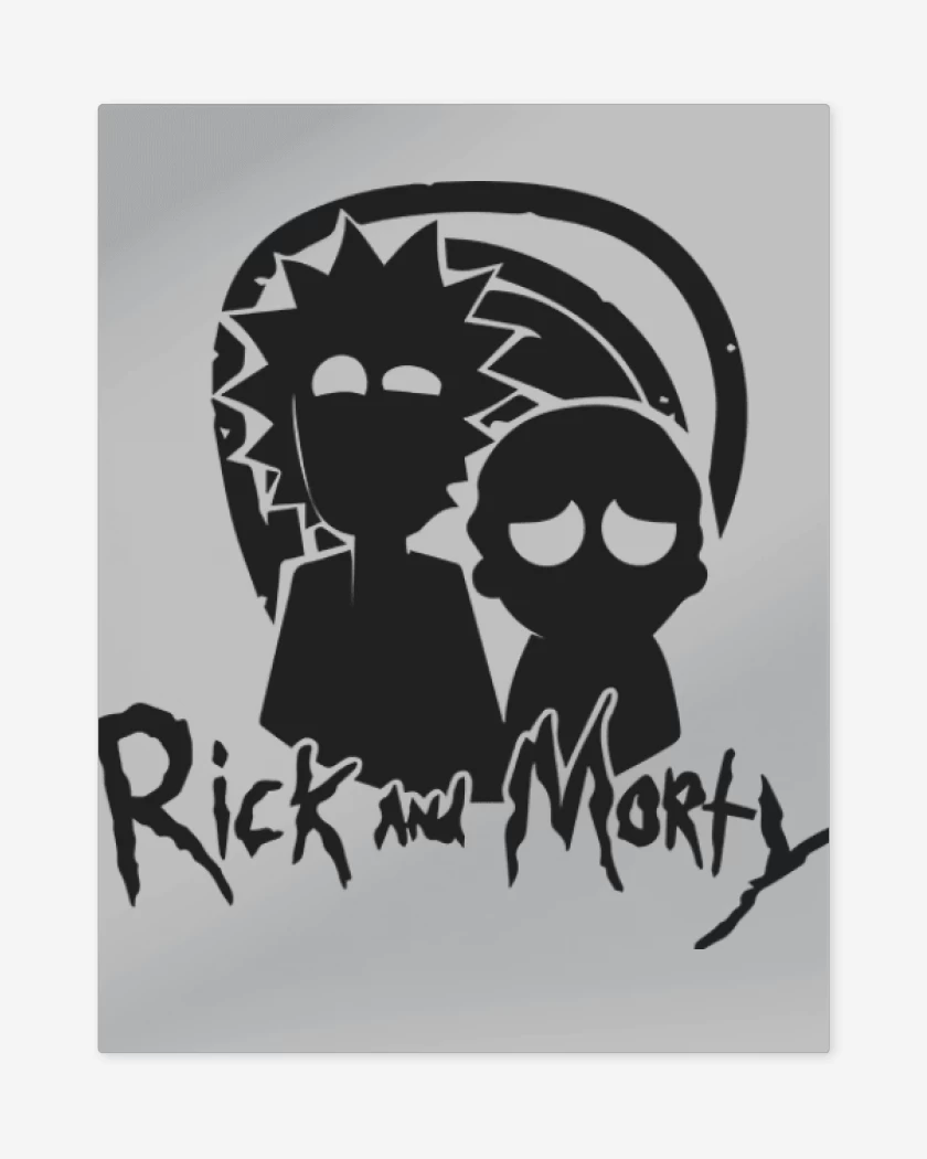 Print metalico Gris Melange de Rick and morty