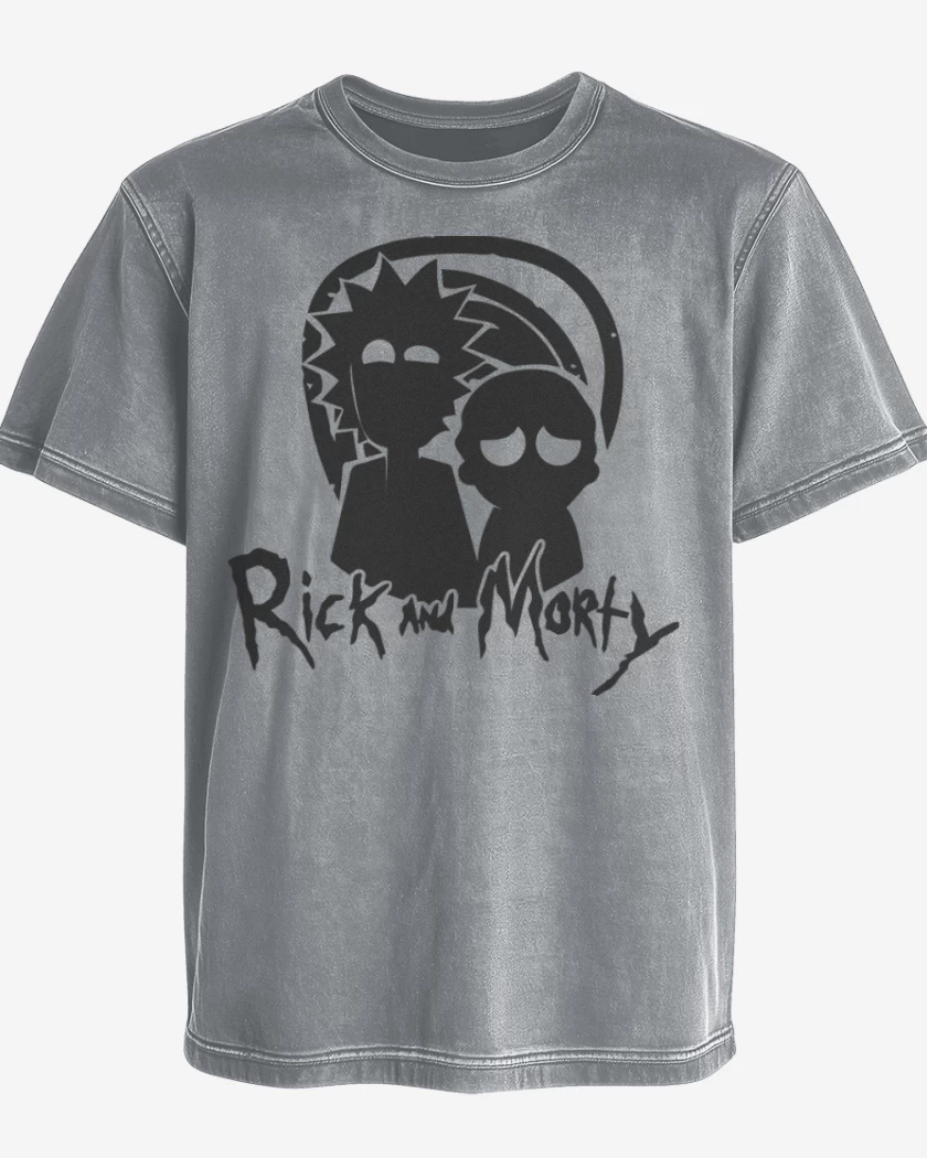 Polera desgastada Gris Melange de Rick and morty