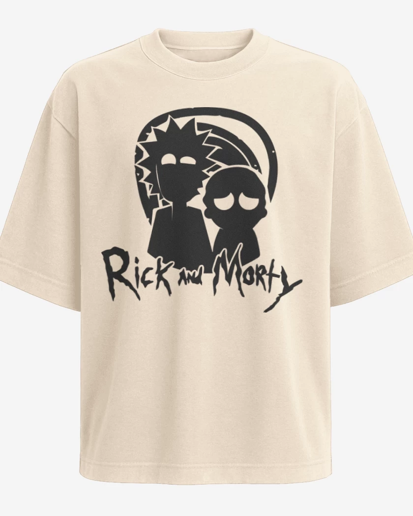 Polera Oversize Beige de Rick and morty