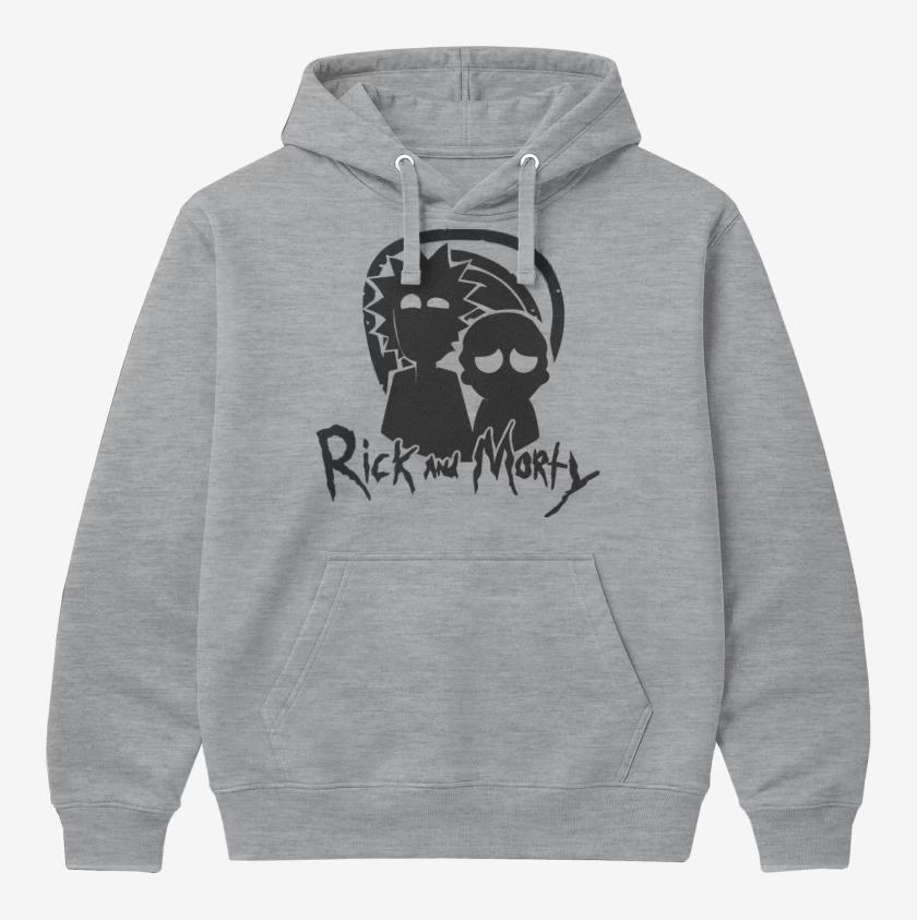 Polerón Canguro Gris Melange de Rick and morty