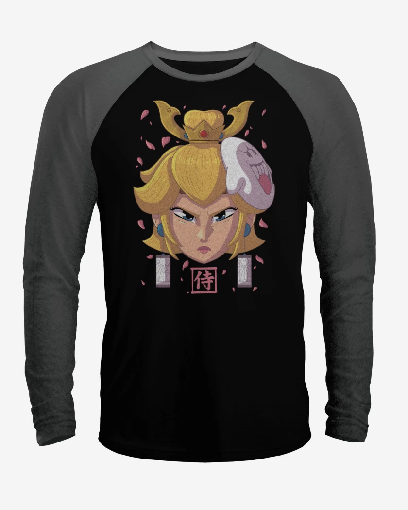 Polera Raglan Negro / Negro Heather de Samurai Peach 