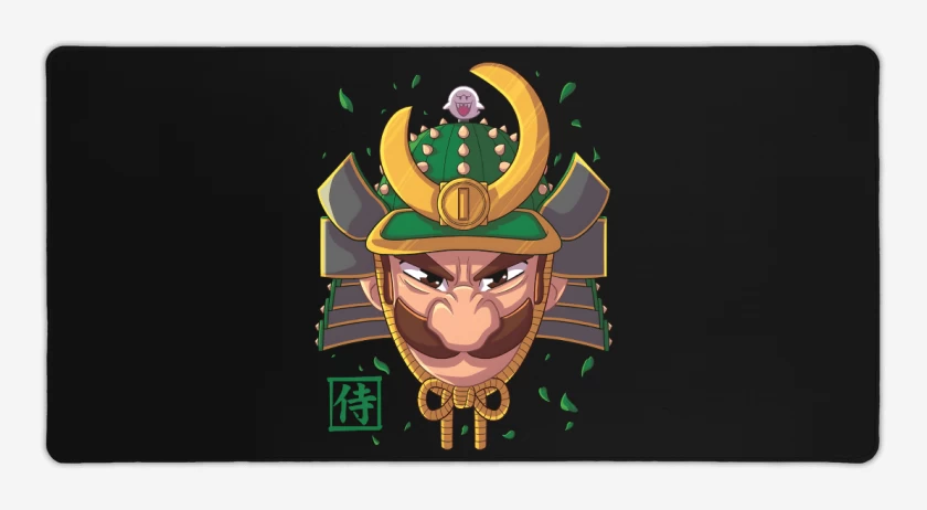 Mouse pad Gamer Negro de Samurai Luigi