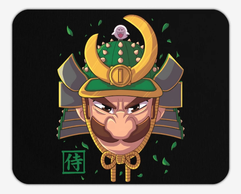 Mousepad Negro de Samurai Luigi