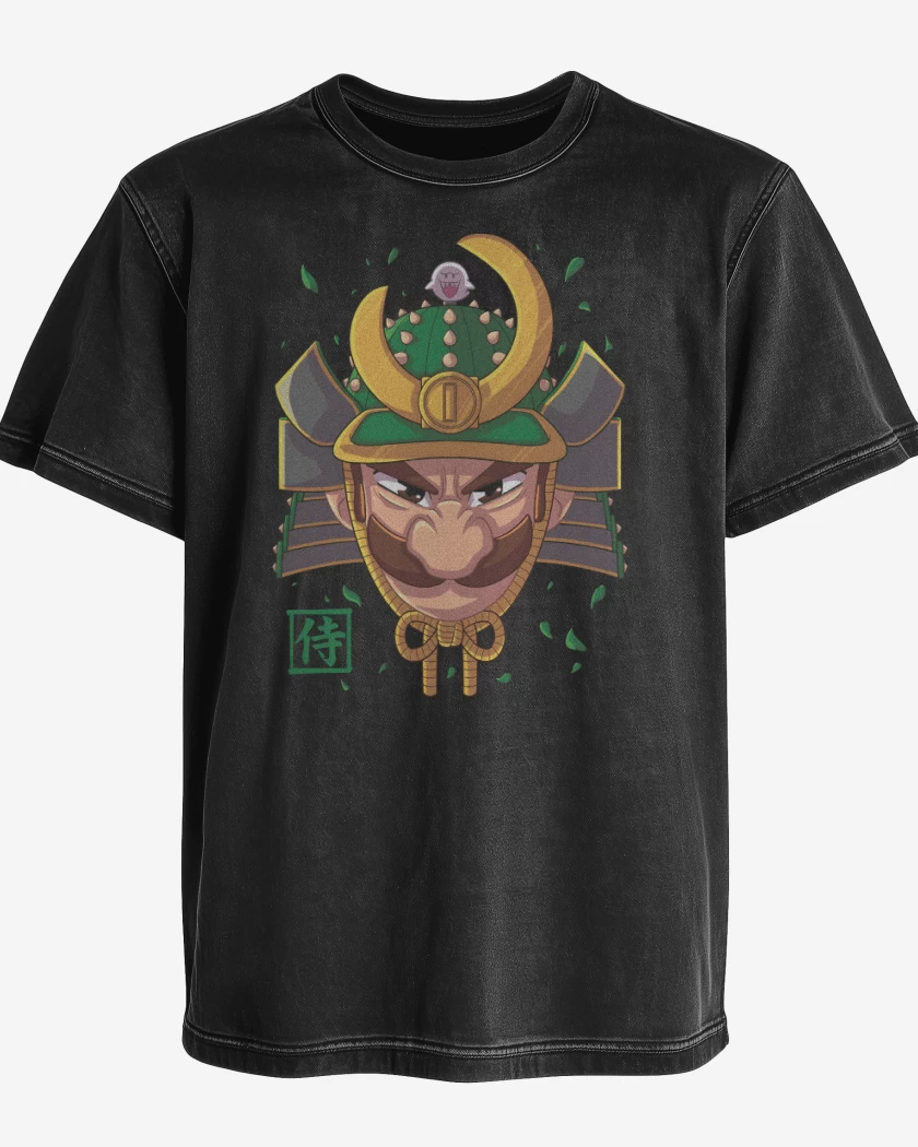 Polera desgastada Negro de Samurai Luigi