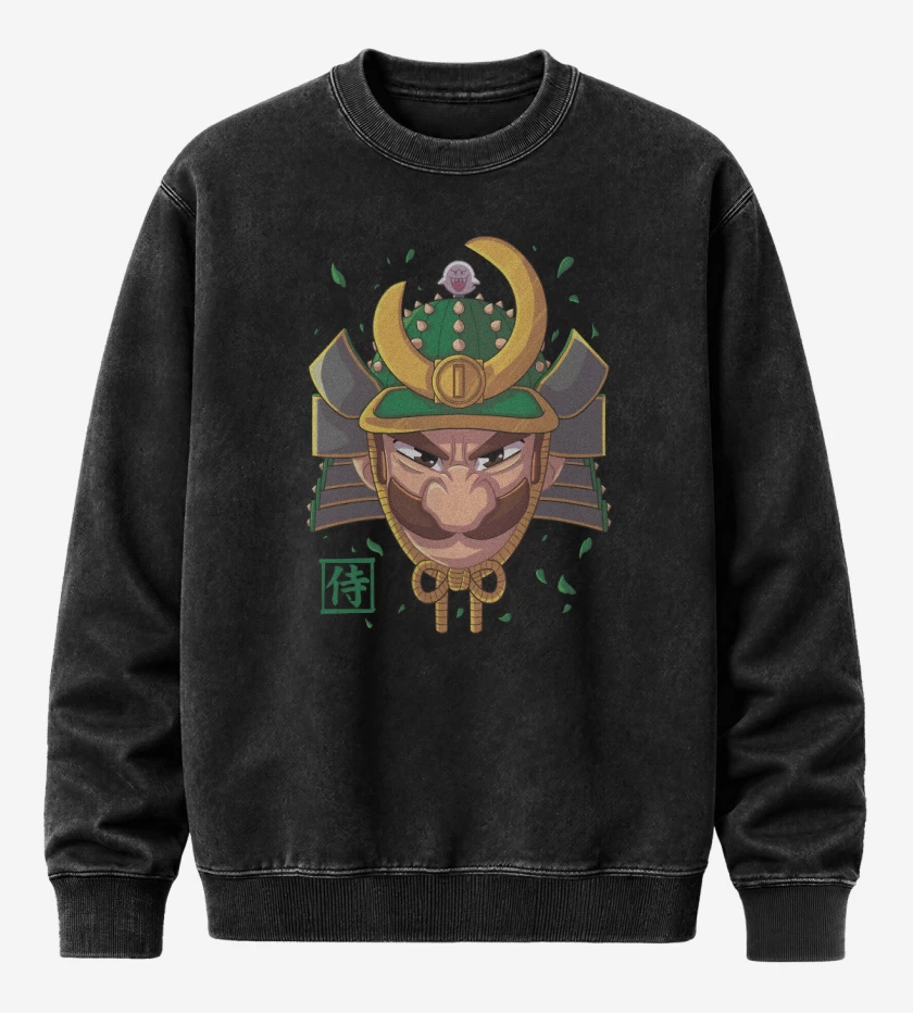 Poleron Polo Acid Wash Negro de Samurai Luigi