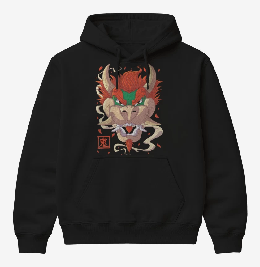 Poleron Canguro básico Negro de Oni Bowser