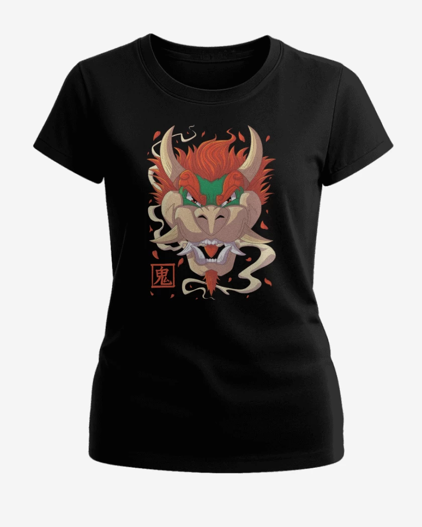 Polera de Mujer Negro de Oni Bowser