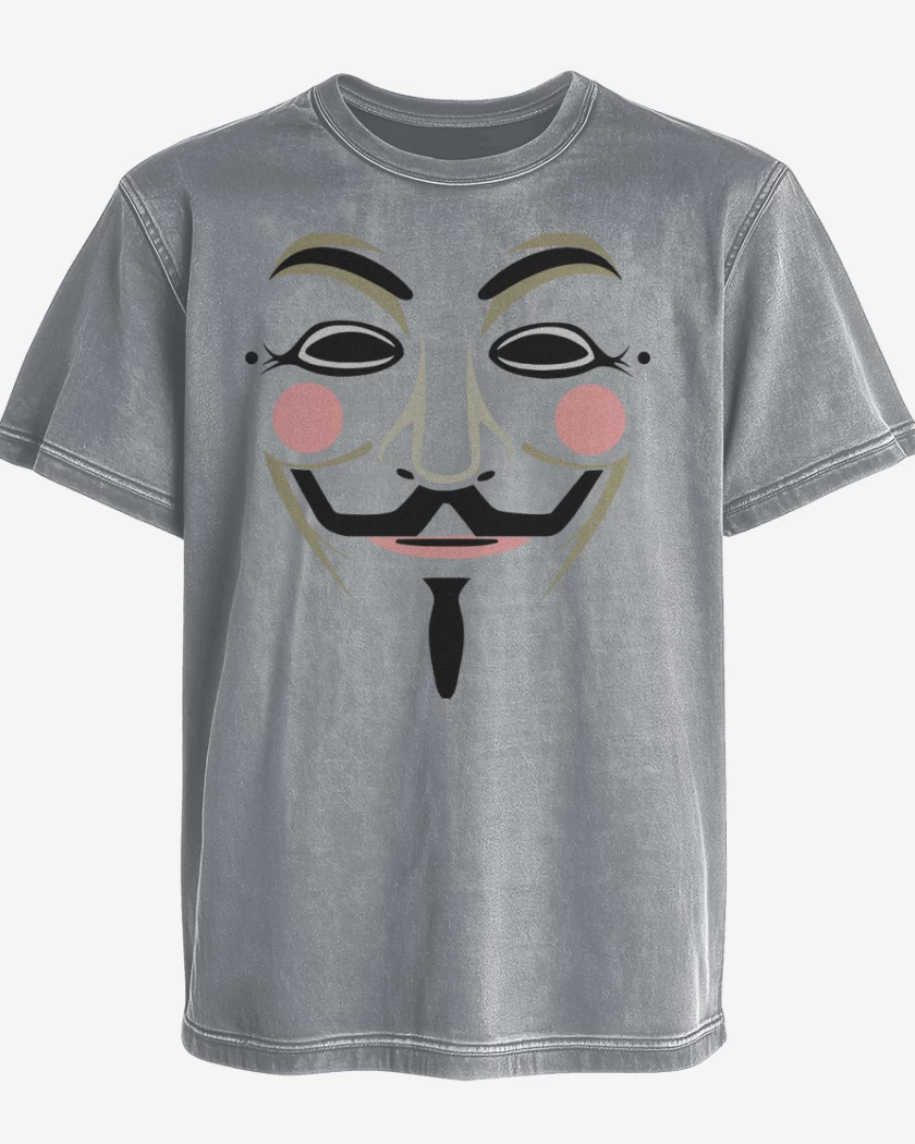 Polera desgastada Gris Melange de V