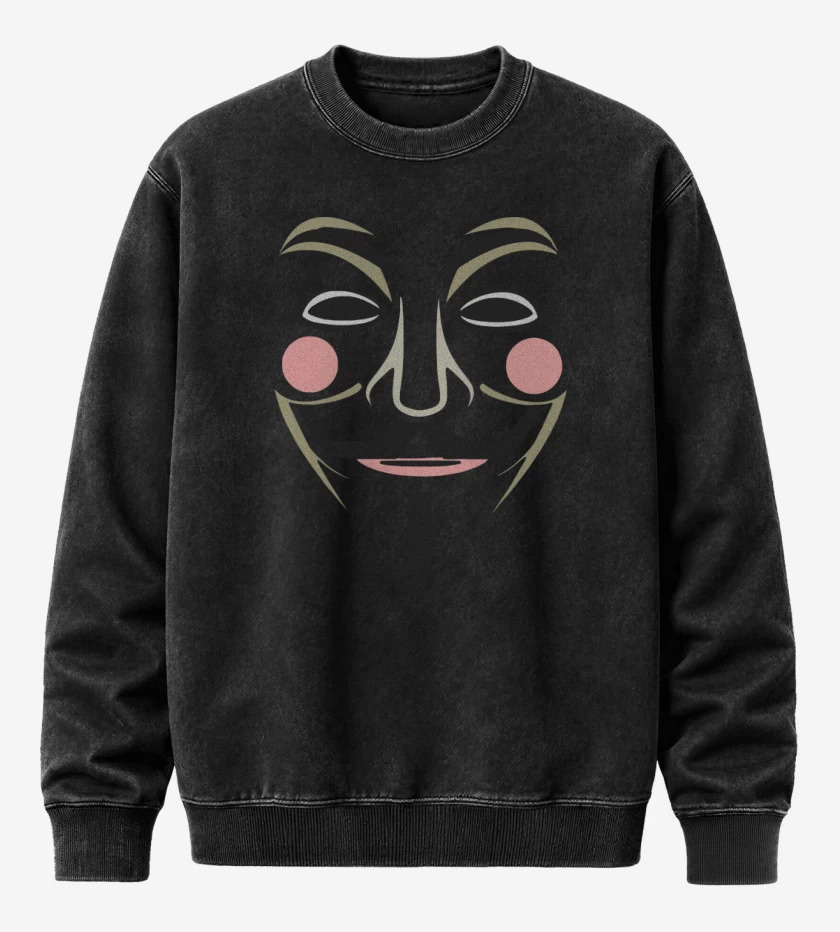 Poleron Polo Acid Wash Negro de V