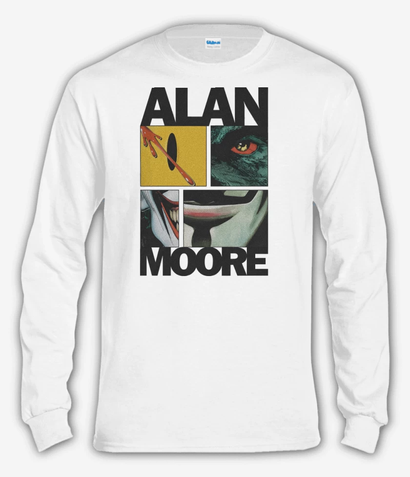 Polera manga larga Blanco de Alan Moore 