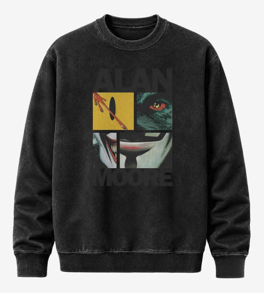 Poleron Polo Acid Wash Negro de Alan Moore 