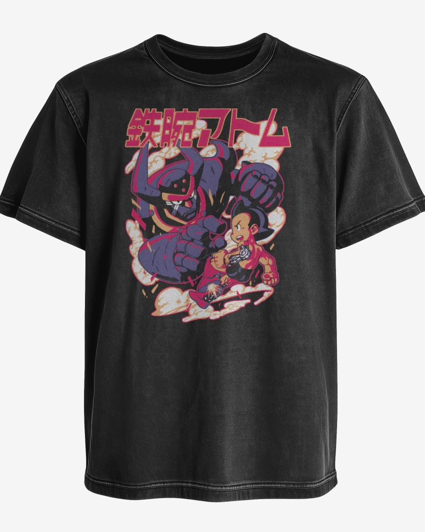 Polera desgastada Negro de Batalla de Androides