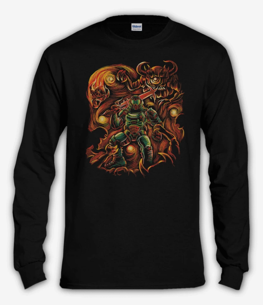 Polera manga larga Negro de Van Doom