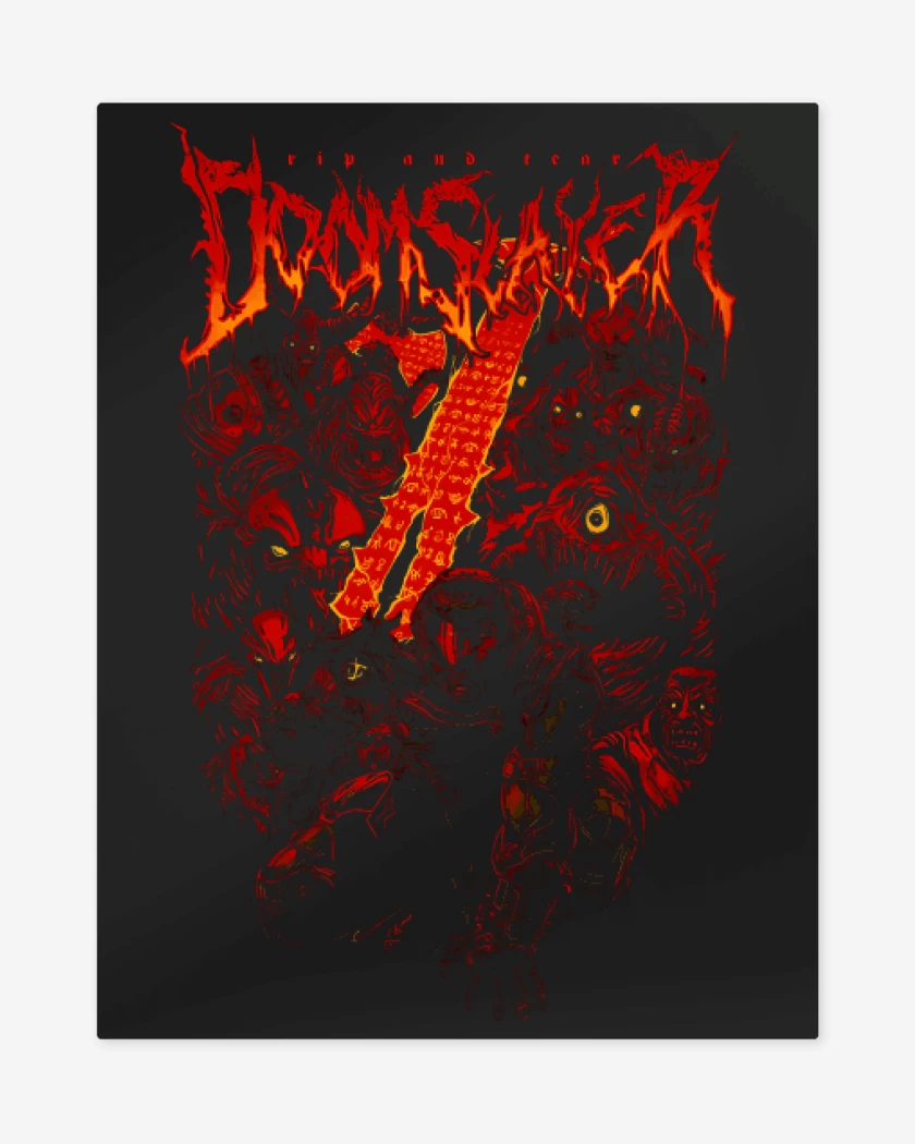 Print metalico Negro de Slayer of Doom