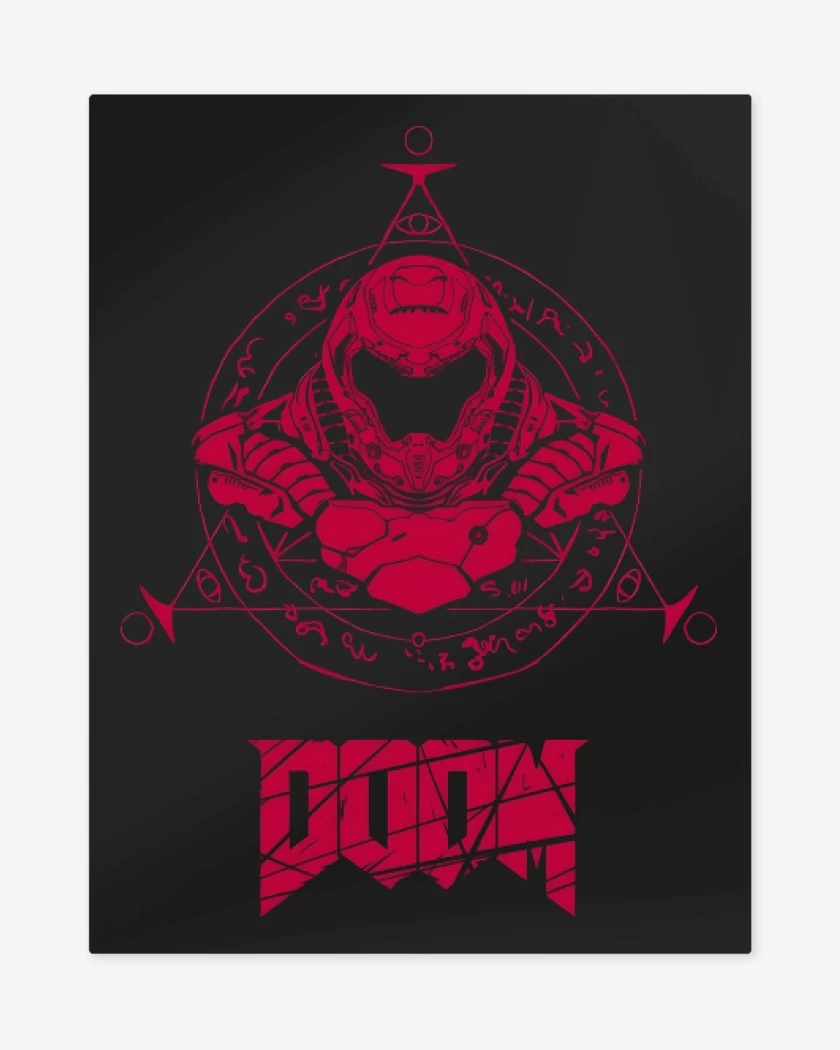 Print metalico Negro de Símbolo Doom