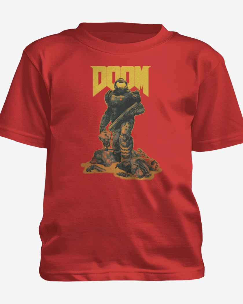 Polera de niño Rojo de Doom Hunter