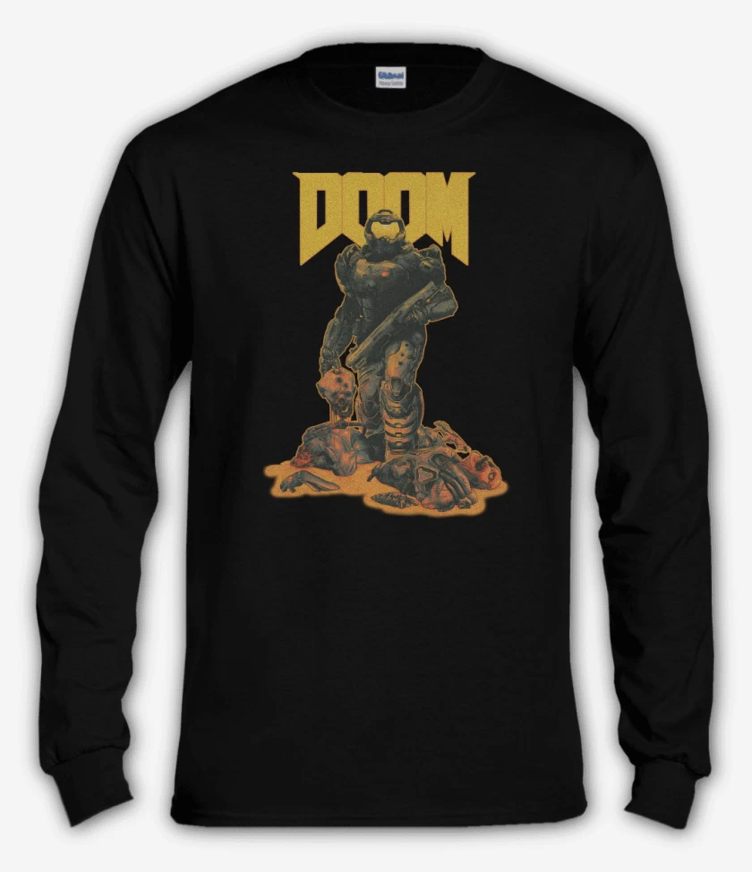 Polera manga larga Negro de Doom Hunter
