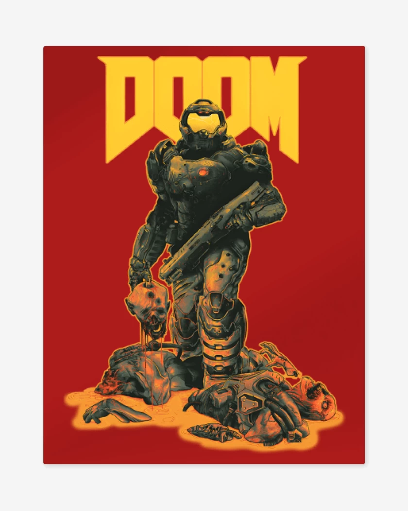 Print metalico Rojo de Doom Hunter