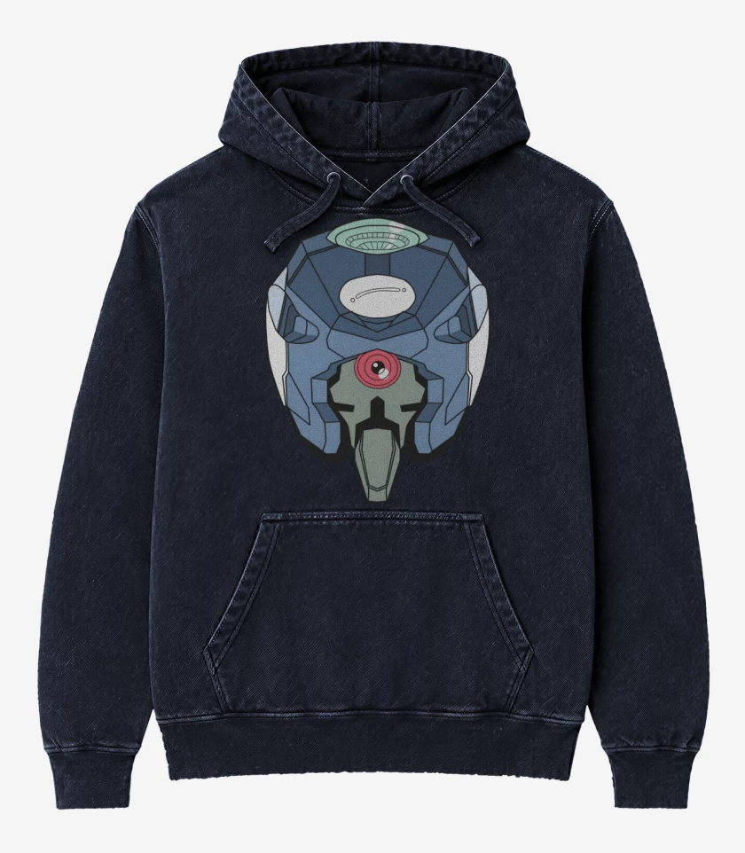 Poleron Canguro Acid Wash Azul Marino de Eva 000