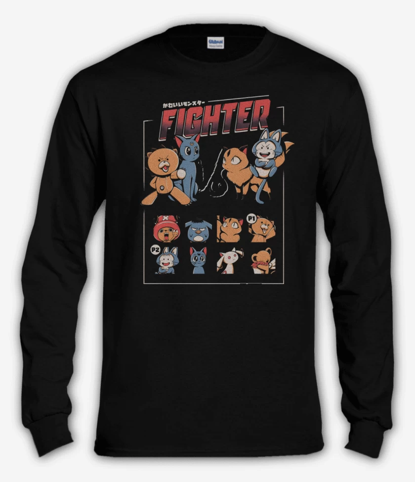 Polera manga larga Negro de Versus de Compañeros de Anime