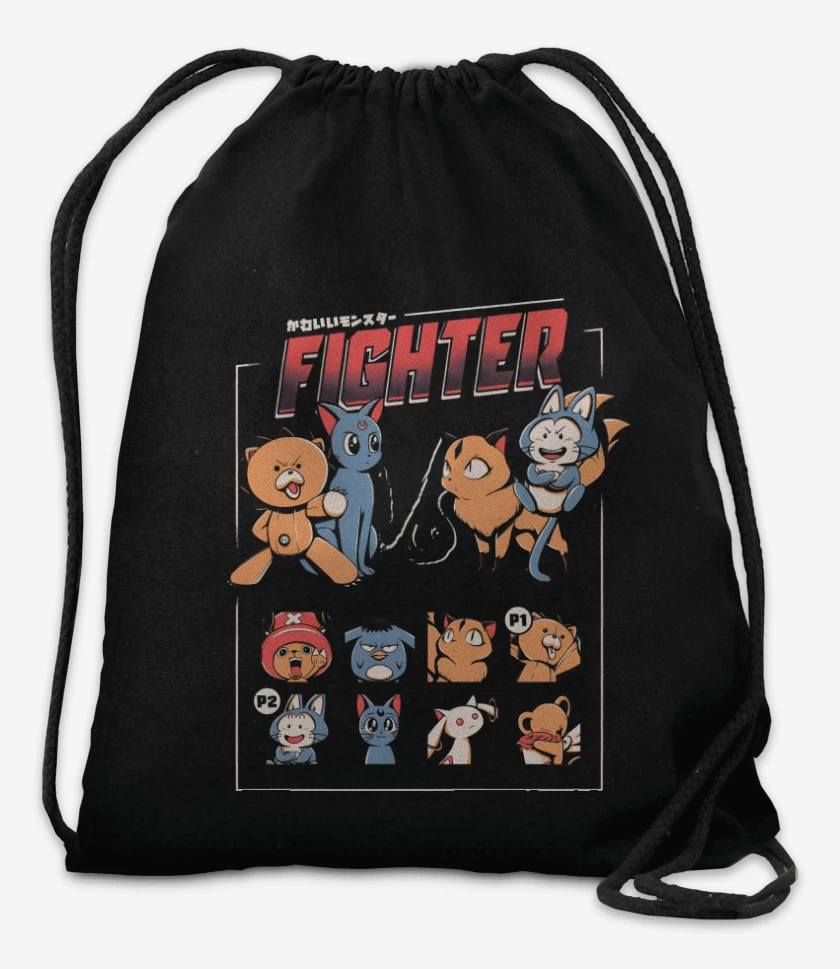 Mochila Negro de Versus de Compañeros de Anime