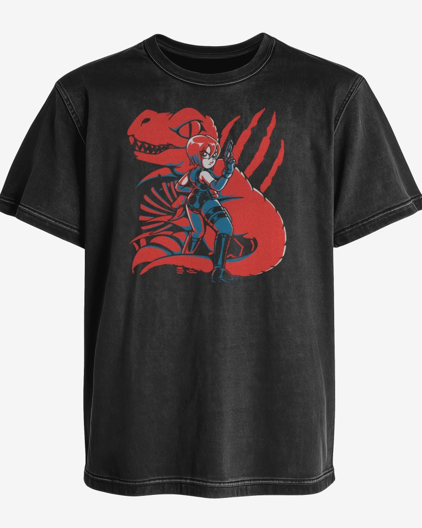 Polera desgastada Negro de Dino Dino
