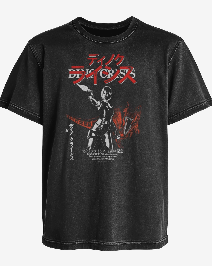 Polera desgastada Negro de Original Dino Crisis