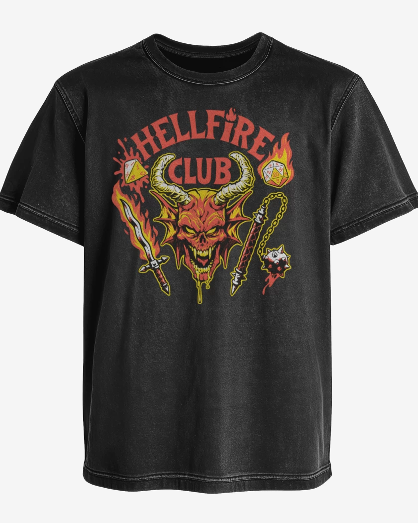Polera desgastada Satanic Hellfire Club