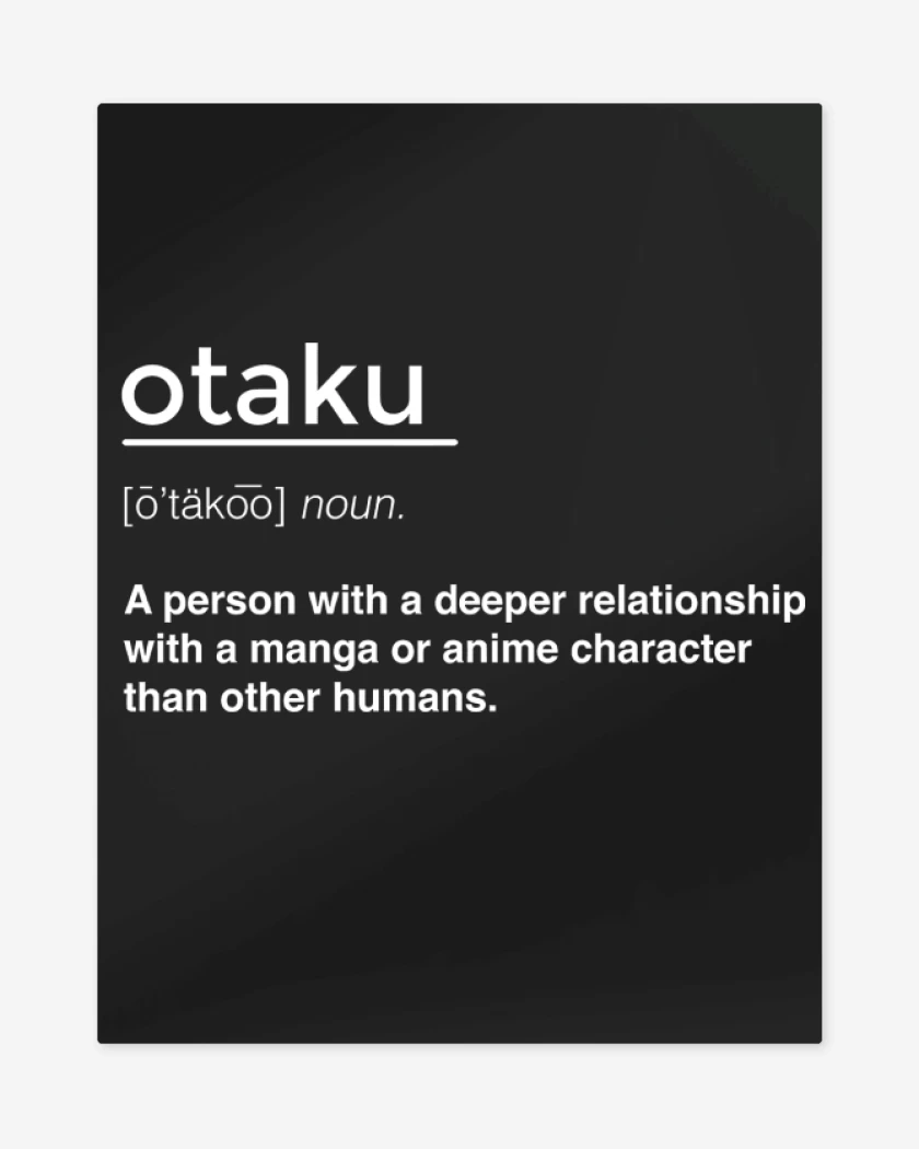 Print metalico Negro de Otaku