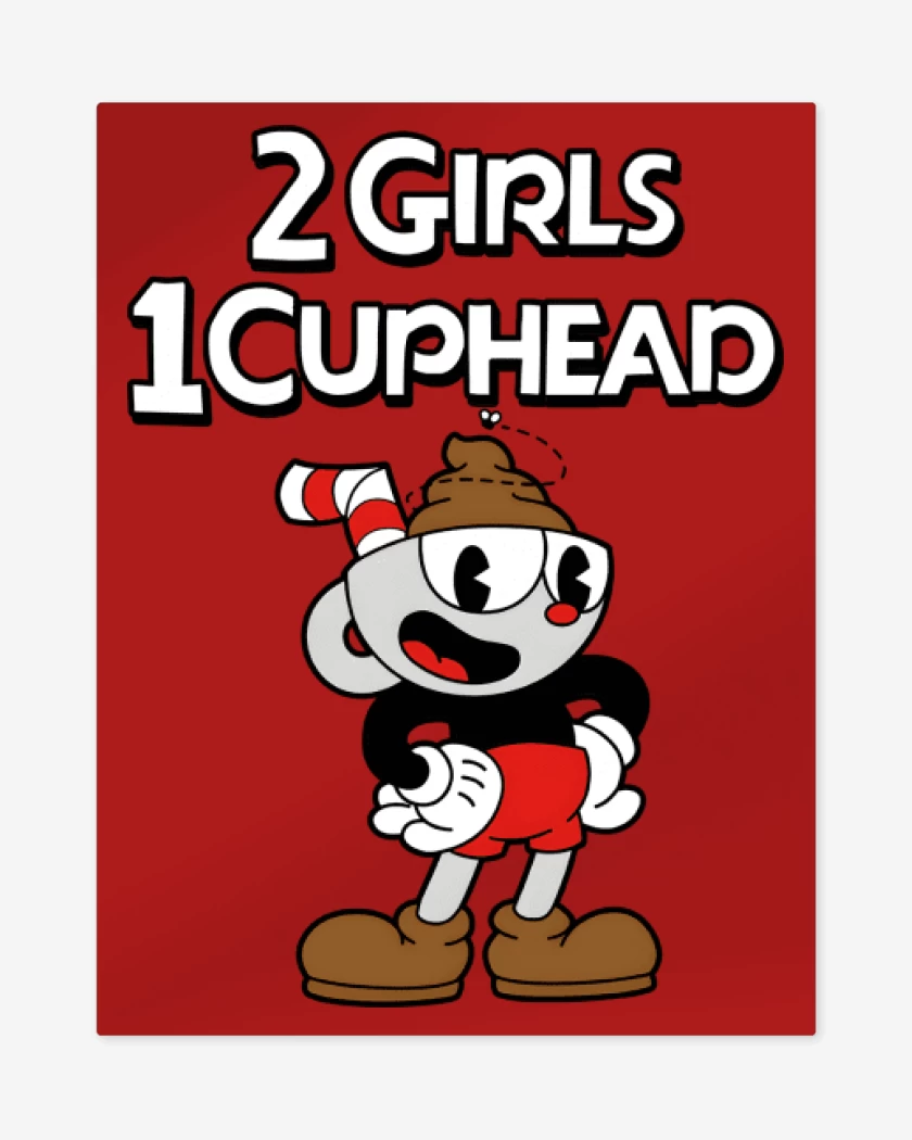 Print metalico Rojo de 2 Girls 1 Cuphead