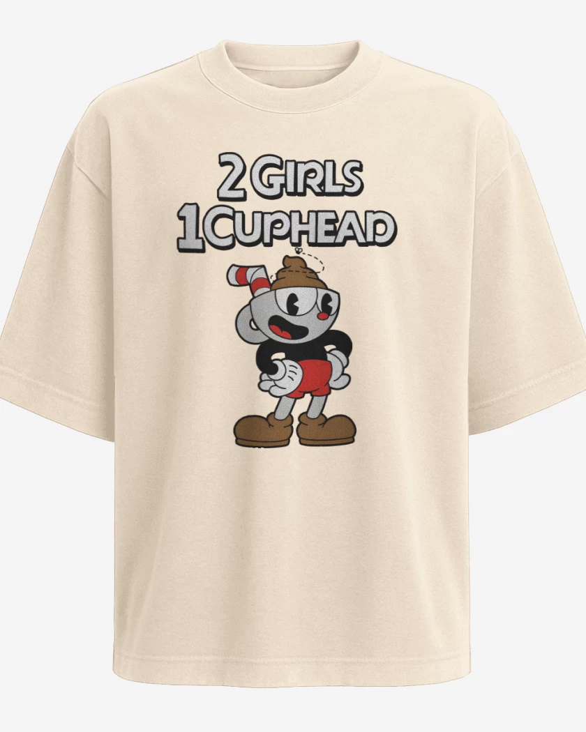 Polera Oversize 2 Girls 1 Cuphead