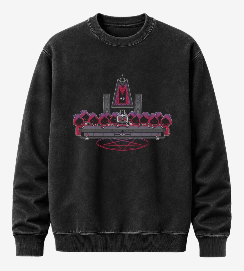 Poleron Polo Acid Wash Negro de La Última Cena del Cordero