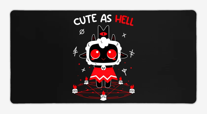 Mouse pad Gamer Negro de Cute as Hell