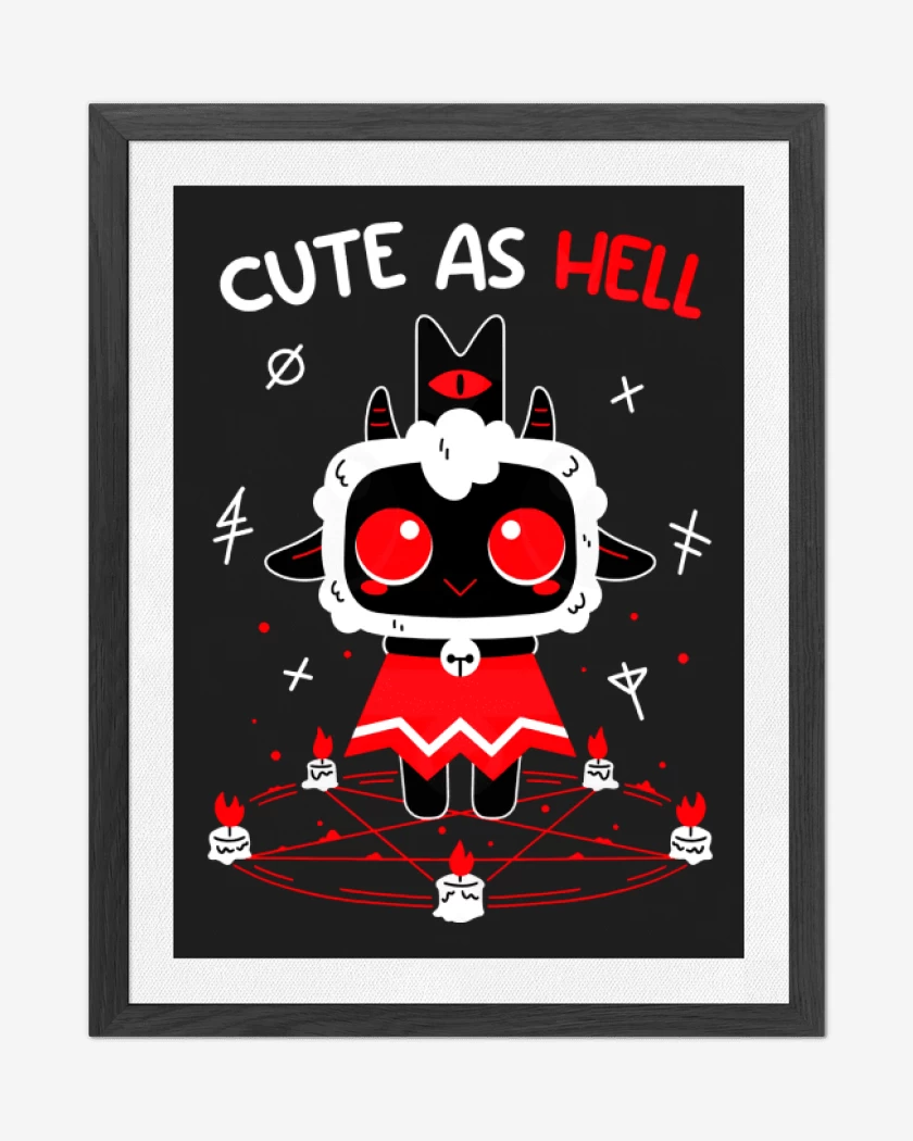 Cuadro decorativo Negro de Cute as Hell