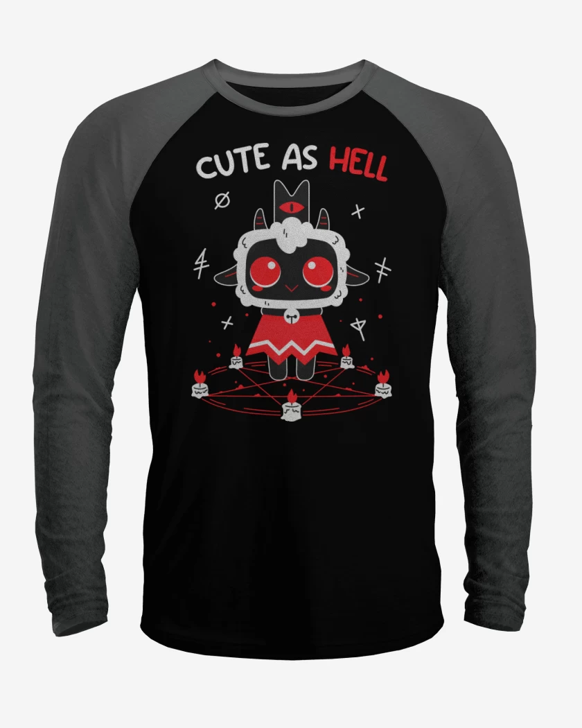 Polera Raglan Negro / Negro Heather de Cute as Hell