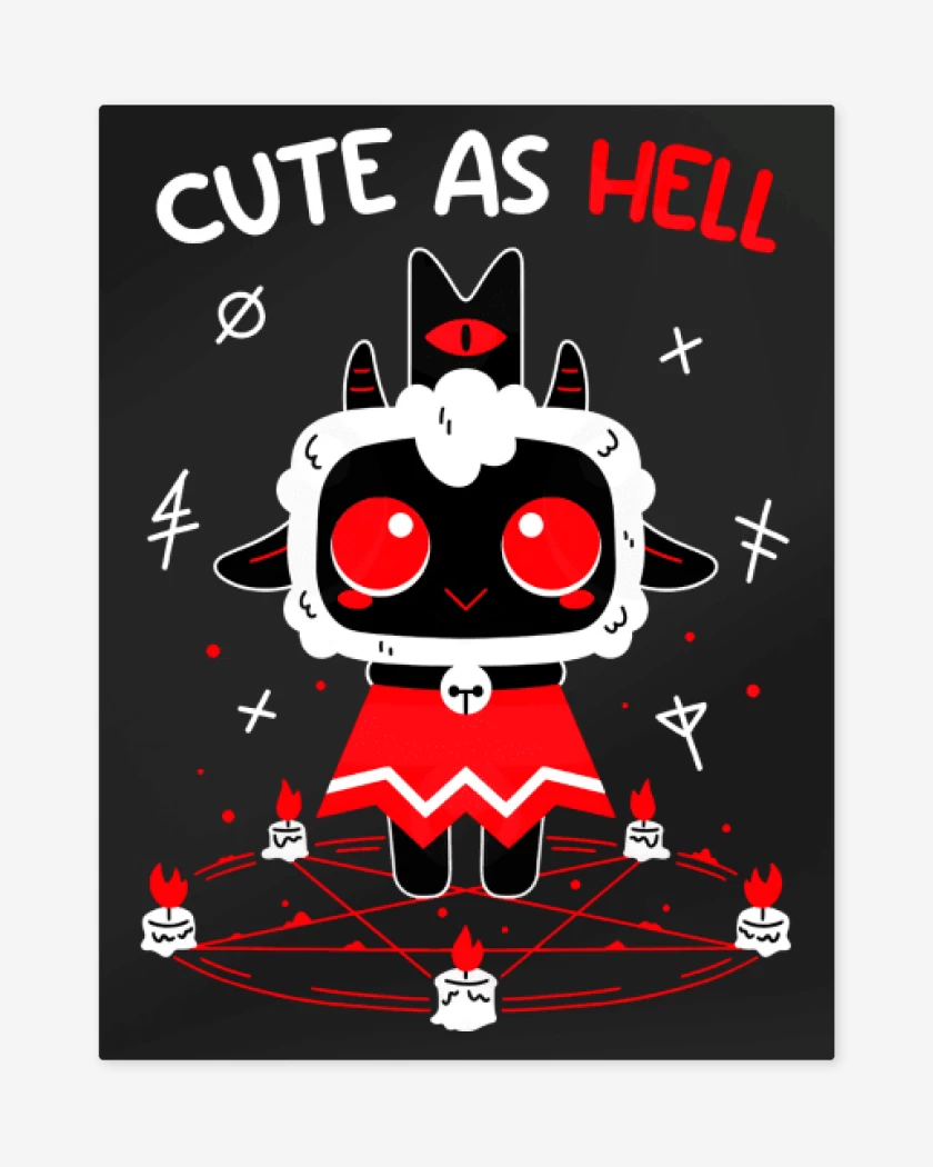 Print metalico Cute as Hell