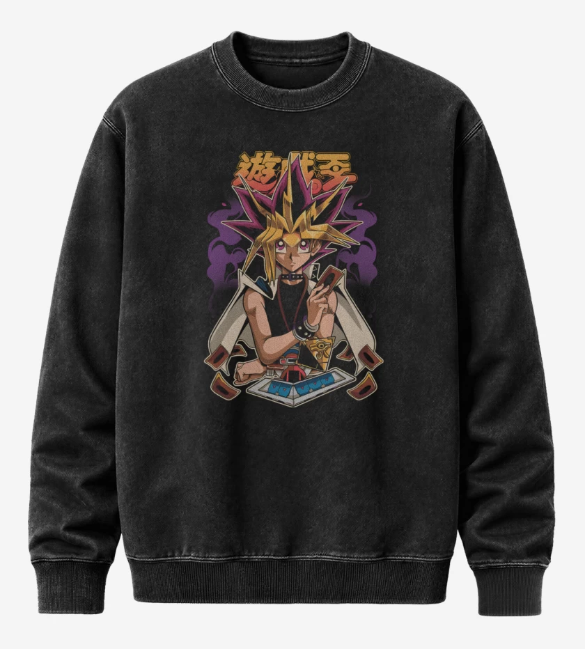 Poleron Polo Acid Wash Negro de Yugi