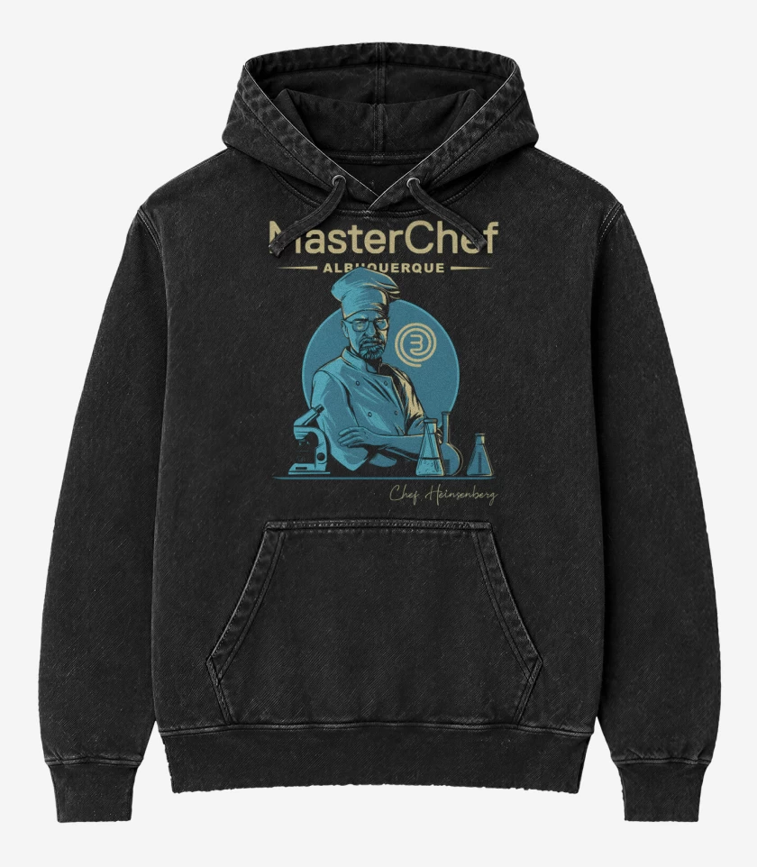 Poleron Canguro Acid Wash Negro de Master Chef Albuquerque