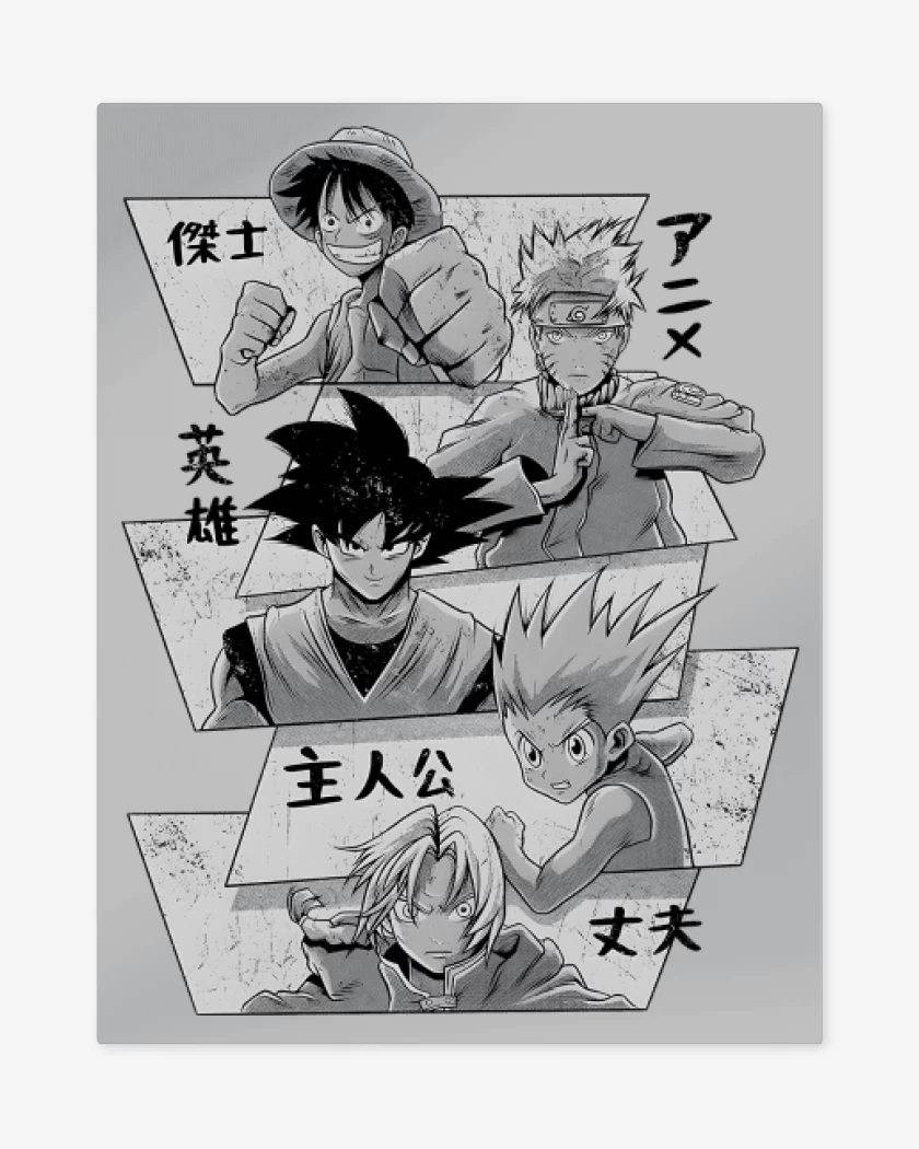 Print metalico Gris Melange de Héroes de Japón